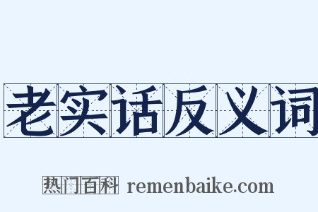 老实话反义词是什么意思的图片